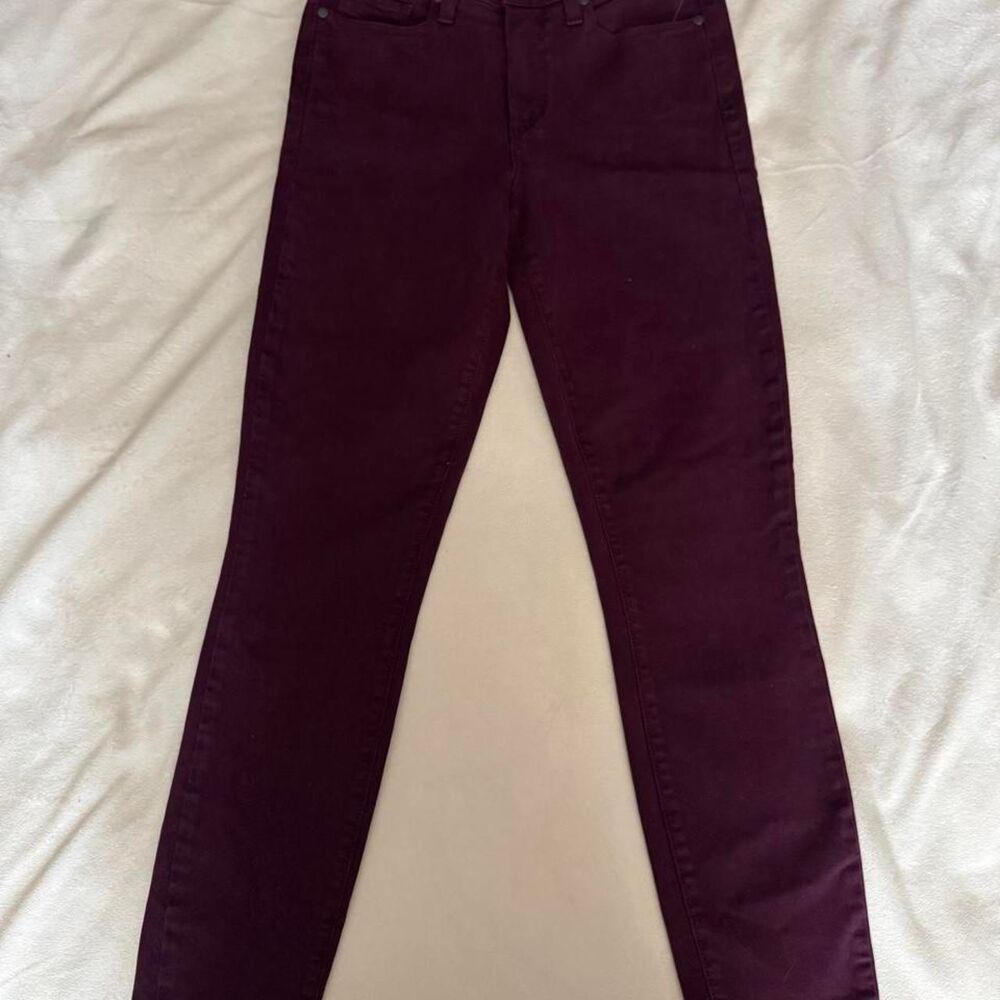 NWT Paige Hoxton Ankle  High Rise Ankle Skinny Burgundy  Jeans size 25